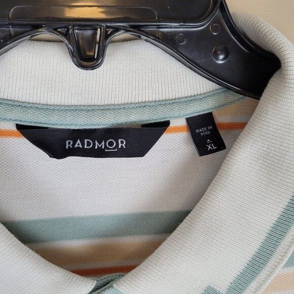 Radmor Baty Stripe Pima Cotton Short Sleeve Polo Pimaformance Multicolor Size XL - Picture 12 of 12